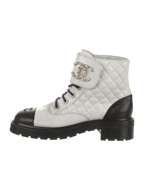 Chanel 2022 Interlocking CC Logo Combat Boots 